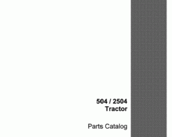 Parts Catalog for Case IH Tractors model 2504