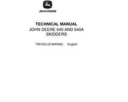 Timberjack A Series model 540a Skidders Service Repair Technical Manual