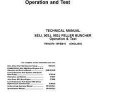 Timberjack J Series model 903j Tracked Feller Bunchers Test Technical Manual