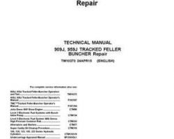 Timberjack J Series model 959j Tracked Feller Bunchers Service Repair Technical Manual
