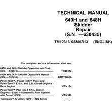 Timberjack H Series model 648h Skidders Service Repair Technical Manual