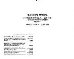 Timberjack J Series model 759j Tracked Feller Bunchers Service Repair Technical Manual