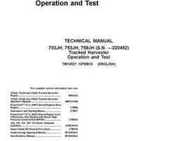 Timberjack J Series model 753jh Tracked Harvesters Test Technical Manual