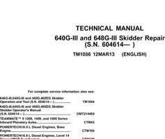 Timberjack G Series Iii model 640giii Skidders Service Repair Technical Manual