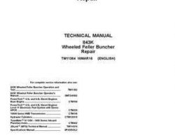 Timberjack K Series model 843k Wheeled Feller Bunchers Service Repair Technical Manual