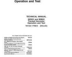 Timberjack K Series model 903kh Tracked Harvesters Test Technical Manual