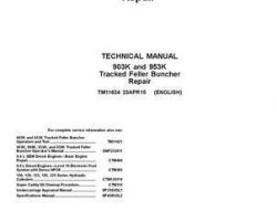 Timberjack K Series model 953k Tracked Feller Bunchers Service Repair Technical Manual