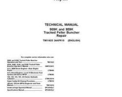 Timberjack K Series model 959k Tracked Feller Bunchers Service Repair Technical Manual