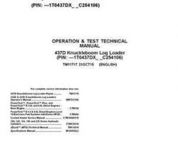 Timberjack D Series model 437d Knuckleboom Loader Test Technical Manual