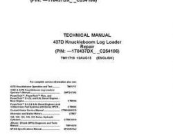 Timberjack D Series model 437d Knuckleboom Loader Service Repair Technical Manual