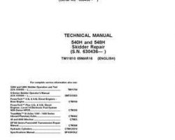 Timberjack H Series model 540h Skidders Service Repair Technical Manual