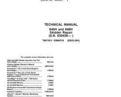 Timberjack H Series model 648h Skidders Service Repair Technical Manual