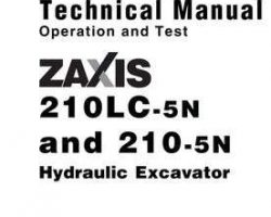 Test Service Repair Manuals for Hitachi Zaxis-5 Series model Zaxis210-5n Excavators