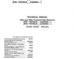 Timberjack J Series model 753j Tracked Feller Bunchers Test Technical Manual