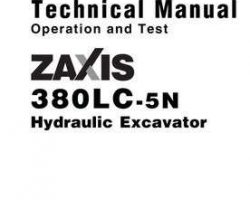 Test Service Repair Manuals for Hitachi Zaxis-5 Series model Zaxis380lc-5n Excavators