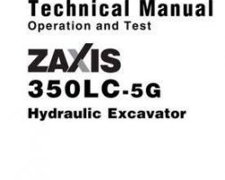Test Service Repair Manuals for Hitachi Zaxis-5 Series model Zaxis350lc-5g Excavators