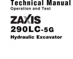 Test Service Repair Manuals for Hitachi Zaxis-5 Series model Zaxis290lc-5g Excavators