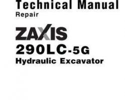 Service Repair Manuals for Hitachi Zaxis-5 Series model Zaxis290lc-5g Excavators