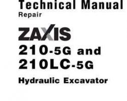 Service Repair Manuals for Hitachi Zaxis-5 Series model Zaxis210lc-5g Excavators