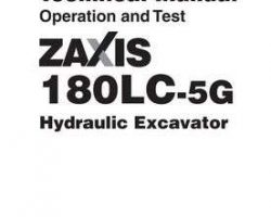 Test Service Repair Manuals for Hitachi Zaxis-5 Series model Zaxis180lc-5g Excavators