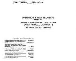 Timberjack model 437d Knuckleboom Loader Test Technical Manual