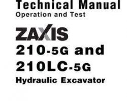 Test Service Repair Manuals for Hitachi Zaxis-5 Series model Zaxis210lc-5g Excavators