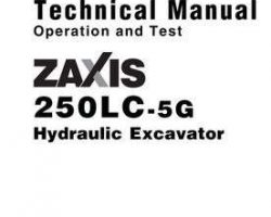 Test Service Repair Manuals for Hitachi Zaxis-5 Series model Zaxis250lc-5g Excavators