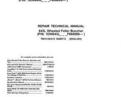 Timberjack L Series model 643l Wheeled Feller Bunchers Service Repair Technical Manual