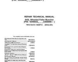 Timberjack L Series model 643l Wheeled Feller Bunchers Service Repair Technical Manual