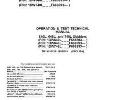 Timberjack L Series model 648l Skidders Test Technical Manual