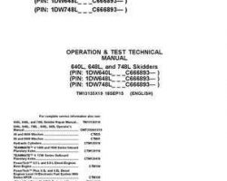 Timberjack L Series model 640l Skidders Test Technical Manual