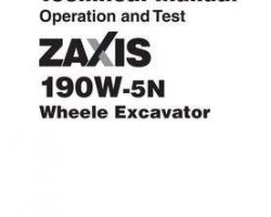 Test Service Repair Manuals for Hitachi Zaxis-5 Series model Zaxis190w-5n Excavators