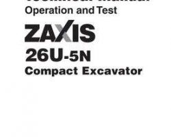 Test Service Repair Manuals for Hitachi Zaxis-5 Series model Zaxis26u-5n Excavators