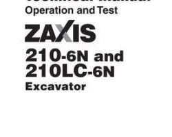 Test Service Repair Manuals for Hitachi Zaxis-6 Series model Zaxis210lc-6n Excavators