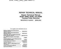 Timberjack M Series model 953m Tracked Feller Bunchers Service Repair Technical Manual