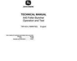 Timberjack 43 Series model 643 Wheeled Feller Bunchers Test Technical Manual