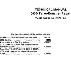 Timberjack D Series model 643d Wheeled Feller Bunchers Service Repair Technical Manual