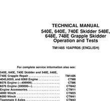 Timberjack E Series model 548e Skidders Test Technical Manual