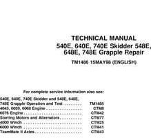 Timberjack E Series model 548e Skidders Service Repair Technical Manual