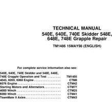 Timberjack E Series model 540e Skidders Service Repair Technical Manual