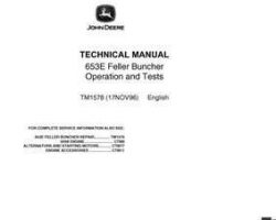Timberjack E Series model 653e Tracked Feller Bunchers Test Technical Manual