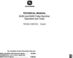 Timberjack 43 Series model 843g Wheeled Feller Bunchers Test Technical Manual