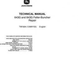 Timberjack 43 Series model 843g Wheeled Feller Bunchers Service Repair Technical Manual