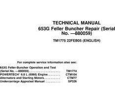 Timberjack G Series model 653g Tracked Feller Bunchers Service Repair Technical Manual