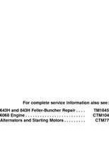Timberjack 43 Series model 643h Wheeled Feller Bunchers Test Technical Manual