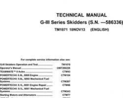 Timberjack G Series Iii model 548giii Skidders Service Repair Technical Manual