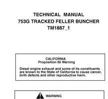 Timberjack G Series model 753g Tracked Feller Bunchers Service Repair Technical Manual