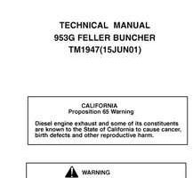 Timberjack G Series model 953g Tracked Feller Bunchers Service Repair Technical Manual