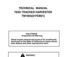 Timberjack G Series model 753g Tracked Harvesters Service Repair Technical Manual