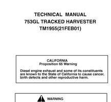 Timberjack G Series model 753gl Tracked Harvesters Service Repair Technical Manual